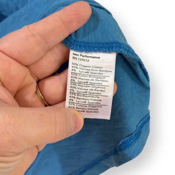 Tasc Women's Recess Fitness T-Shirt Tee Slub Size S Blue Organic Cotton Bamboo - Picture 3 of 8